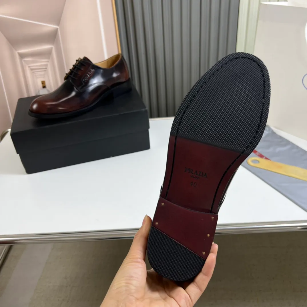 Men's shoes 💰520💰 Prada.PRADA men's business casual leather shoes, 1:1 shipment ⬆️Luxury and noble 👞All imported original brand leather, just to create a more comfortable wearing experience, upper: original open edge beaded cowhide ➕Imported full cow lining, original outsole ✔️36-45 (45 non-returnable)